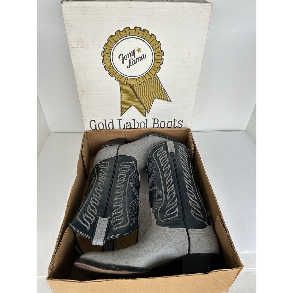 Tony Lama 8056 Womens 7 Antelope Leather Western Boots USA Vintage